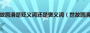 世故圆滑的意思,这样的人有什么特点